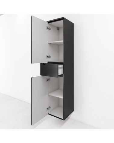 160cm LEWY - CZARNY MAT - Lakierowany słupek łazienkowy