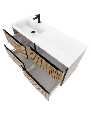 Szafka łazienkowa 120cm LEWA z 4 szufladami